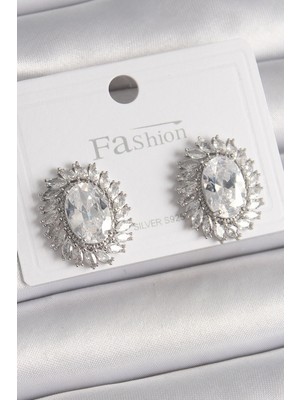 Ayder Timya Pirinç Gümüş Renk Zirkon Taşlı Kadın Küpe - TJ-BKP9926 TG/Tmya1395 218895