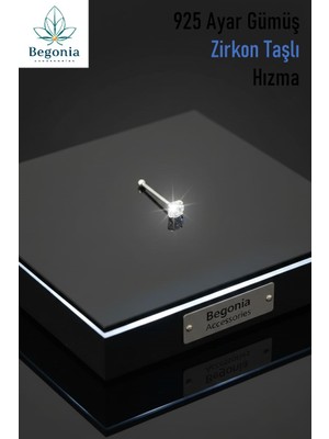 Begonia Accessories 925 Ayar Gümüş Mini Hızma Zirkon Taşlı Kadın Aksesuarı