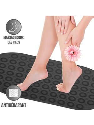 Zuzu Made Massage Bath Math Banyo  Duş Kaydırmazı Antrasit Rengi Masajlı Model 37 X 69 cm