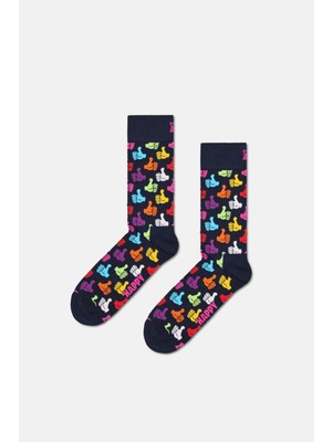 Happy Socks - Unısex Beğeni Işareti Desenli Pamuklu Çorap