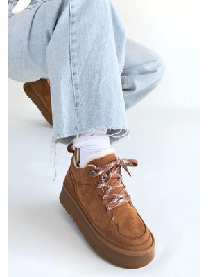 Pazarcan Muden Taba Süet Bağcıklı Bot