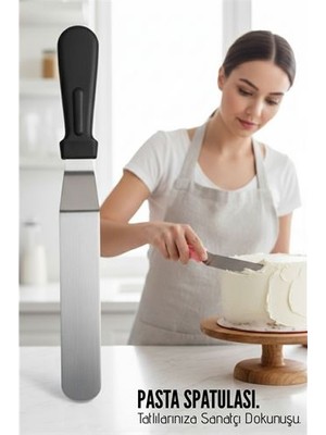 Skygo Profesyonel Pasta Hazırlama ve Şekillendirme Spatulası 304 Paslanmaz Çelik