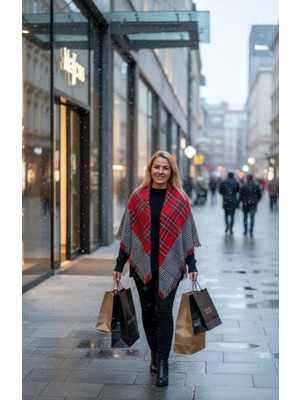 Genel Kadın Çift Taraflı Ekose Şal