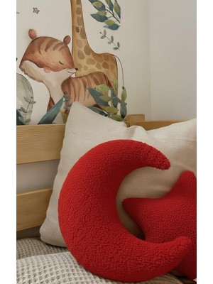 Harmoni Tekstil Peluş Ay Şeklinde Yastık %100 Bambu Pamuk Dolgulu Dekoratif Yastık