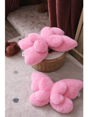 Harmoni Tekstil Pembe Kelebek Şeklinde Peluş Tasarım Yastık
