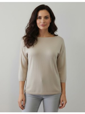 Genel Merserize Bisiklet Yaka Truvakar (Kapri) Kol Triko Bluz