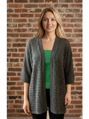 Genel Triko Delikli Düğmesiz Bedensiz Hırka