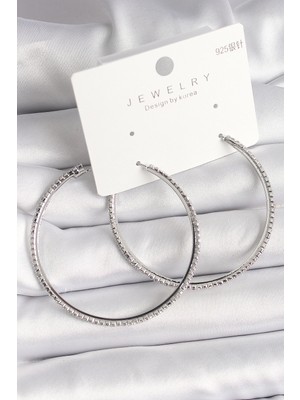 Ayder Timya Pirinç Gümüş Renk Zirkon Taşlı Halka Model Kadın Küpe - TJ-BKP10016 TG/Tmya1395 219263