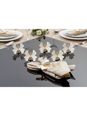 Assa Bazaar 6’lı Gold Mineli Kelebek Model Peçete Halkası Seti – Şık Masa Dekorasyonu