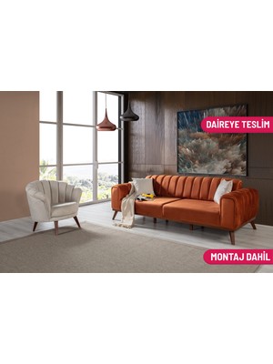 Felar Yataklı Koltuk Takımı Babyface Kiremit