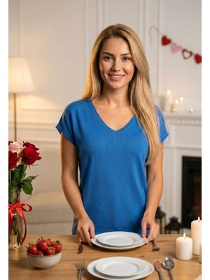 Genel Merserize V Yaka Bluz