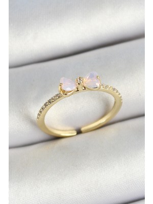 Ayder Timya Pirinç Fiyonk Figürlü Zirkon Taşlı Gold Renk Ayarlanabilir Kadın Yüzük - TJ-BYK3772 TG/Tmya1395 221982