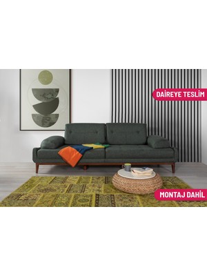 Felson Üçlü Koltuk Keten Yeşil