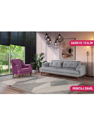 Madera Koltuk Takımı Babyface Açık Gri