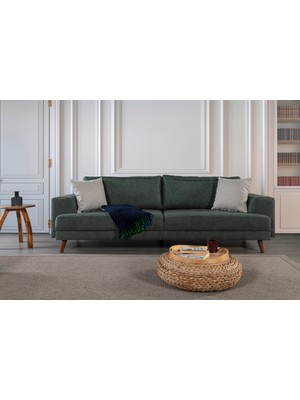 Mobis Yataklı Kanepe Keten Yeşil