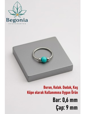 Begonia Accessories 925 Ayar Gümüş Altın Kaplama Mavi Boncuklu 3 Top Halka Hızma Küpe – Alerji Yapmaz, Unisex, Fake Deliksiz Kullanıma Uygun, Zarif & Şık Tasarım, Günlük ve Özel Gün Kombinleri