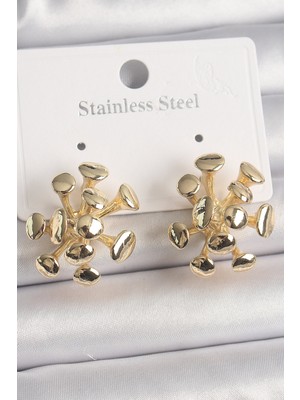 Ayder Timya Pirinç Gold Renk Petek Model Kadın Küpe - TJ-BKP10070 TG/Tmya1395 219468