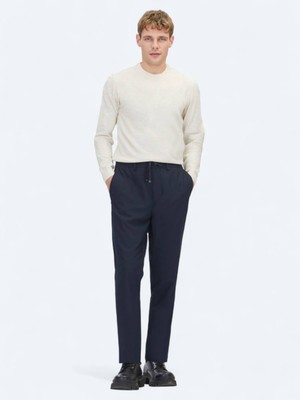 Kip Lacivert Düz Dokuma Jogging Fit Casual Pantolon