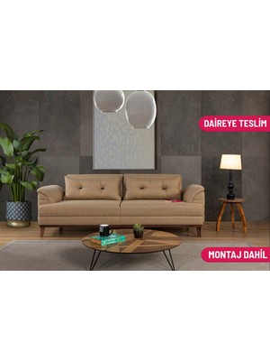 Madera Koltuk Takımı Keten Hardal Kazayağı