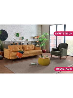 Madera Koltuk Takımı Bora Hardal Yeşil