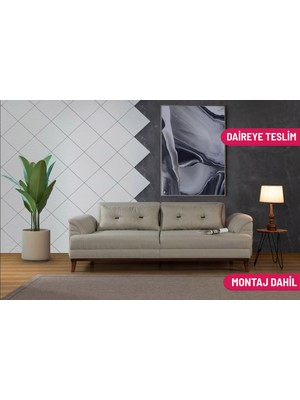 Madera  Üçlü Yataklı Kanepe Açık Yeşil Kazayağı