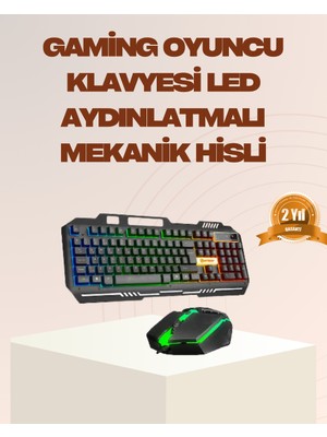 Mekanik LED Gaming Klavye Mouse Seti – Yüksek Tepki ve Ergonomi
