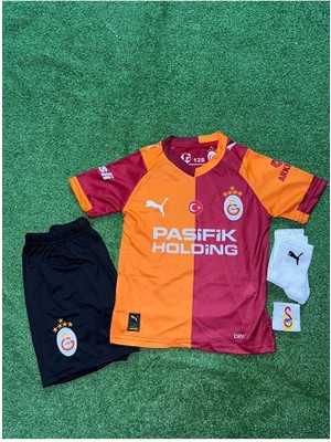 Alaturka Mix Gâlâtâsârây-Isimsiz Pasifik 5 Yıldızlı Yeni Sezon 26/27 Parçalı Futbol Takım Forması Çoçuk