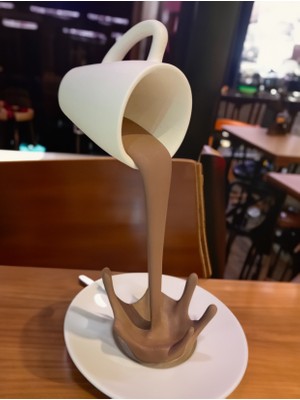 Antilop Modern Akış Illüzyonlu Kahve Fincanı Dekoratif Obje – 3D Baskı Sanatsal Masaüstü Biblo