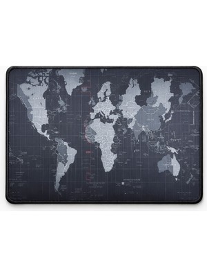 Bubitechh Dünya Haritalı Mouse Pad 30X24 cm – Kaymaz Tabanlı Dikişli Ofis ve Gaming Mouse Pad