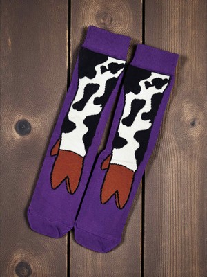 İnek Bacağı Desenli Renkli Çorap