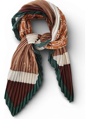 Hedea Toprağın Katmanları Saten Fular Pliseli 70X70 cm