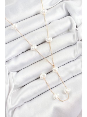 Ayder Timya 316L Çelik İncili Kalp Figürlü Y Model Gold Renk Kadın Kolye - TJ-BKO10335 TG/Tmya1395 222657