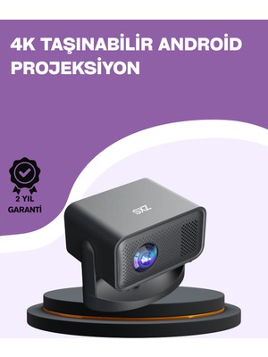 Dahili Hoparlörlü ve Uzun Ömürlü LED Lambalı Akıllı Projektör TOYIGOO-6478
