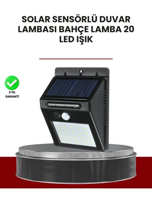Zenvia Bahçe ve Dış Mekanlar Için Güneş Enerjili 20 LED Hareket Sensörlü Lamba ZNV2025