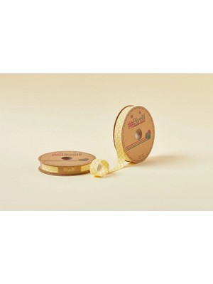 MiraLive Biye Büyük Puanlı Katlı A14 Sarı 2 cm 25 Metre %65 Koton %35 Polyester