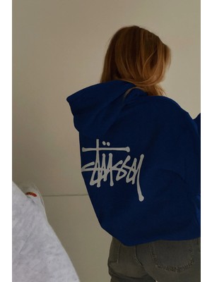 Bellanova 3 Iplik Kalın Kumaş Kapüşonlu Kanguru Cepli Arka Baskı Detaylı Oversize Rahat Günlük Hoodie
