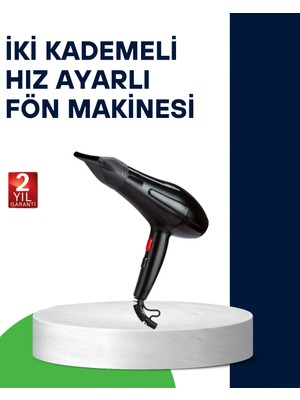 Pazarcan 2200W Saç Kurutma Makinesi Soğuk ve Sıcak Üfleme Fonksiyonlu