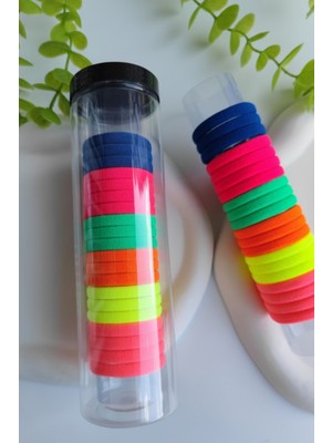 Lynare 20 Adet Rengarenk Lastik Toka Seti Neon ve Canlı Renk Lastik Toka Seti