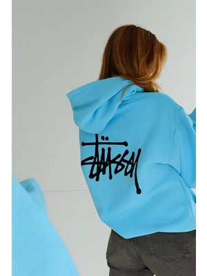 Bellanova 3 Iplik Kalın Kumaş Kapüşonlu Kanguru Cepli Arka Baskı Detaylı Oversize Rahat Günlük Hoodie