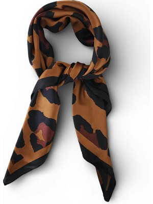 Hedea Leopar Sessizliği Saten Fular 70X70 cm