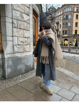 Wega Moda Ithal Puffy Cherry Atkı Şal Omuz Şalı - Büklümlü Atkı Şal - Puffy Cherry Yumuşak Omuz Şalı