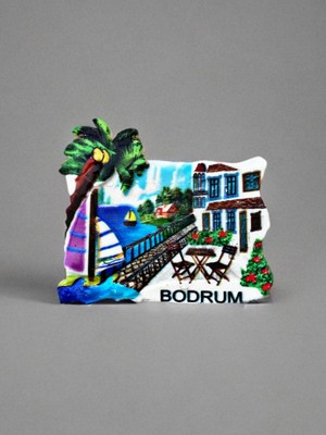 Mundy Bodrum Temalı Kabartmalı Polyester Magnet. 7,5cm x 6,5cm (KOD:1064)