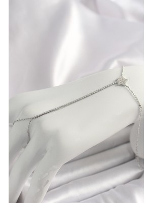 Ayder Timya Pirinç Gümüş Renk Su Yolu Zirkon Taşlı Yıldız Model Kadın Şahmeran - TJ-SN622 TG/TMYA1395 220990