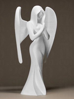 Huzur Veren Dua Eden Melek Figür Biblo - Zarif 3D Sanat