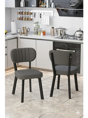 Mygusi Hazal Serisi Mutfak Sandalyesi, Yemek, Bahçe, Kafe, Modern Sandalye 1 Adet - Koyu Gri