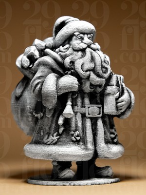 Hediye Torbalı Klasik Noel Baba Figür: Detaylı 3D Baskı Heykel