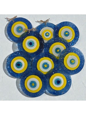 Pelince Gerçek Cam Nazar Boncuğu | El Yapımı Cam Eritme Duvar Süsü | Geleneksel Cam Sanatı | Çap: 15 cm