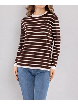Uzun Kol Çizgili Ince Triko