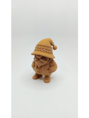 Kar Tanesi Desenli Sevimli Cüce (Gnome) Figürü (3d Baskı)