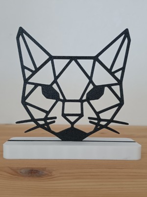 Minimalist Kedi Başı Dekoratif Heykel